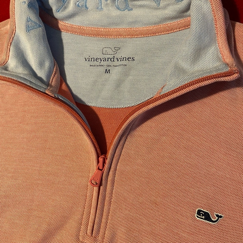 Vineyard Vines Quarter Zip Pink Long Sleeve Pullover